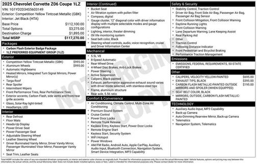 2025 Chevrolet Corvette Z06