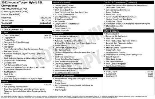 2022 Hyundai TUCSON Hybrid SEL Convenience
