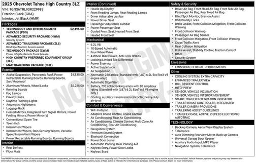 2025 Chevrolet Tahoe High Country