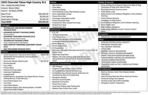 2025 Chevrolet Tahoe High Country