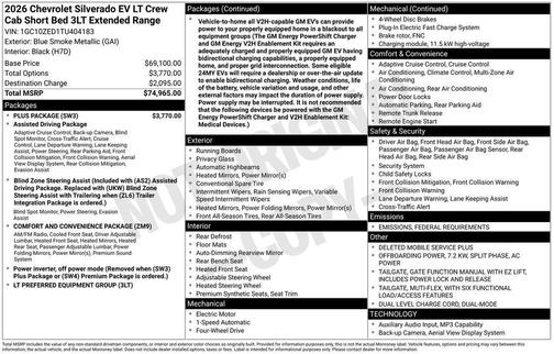 2026 Chevrolet Silverado EV LT
