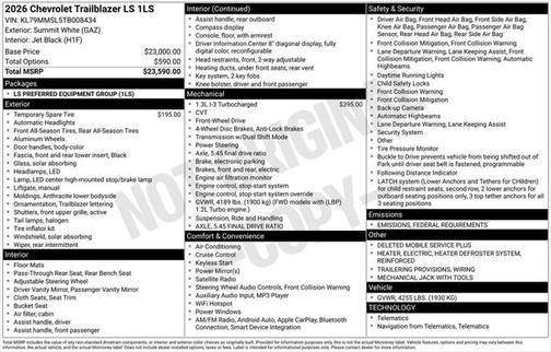 2026 Chevrolet Trailblazer LS