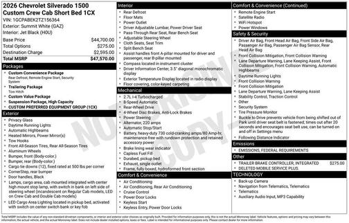 2026 Chevrolet Silverado 1500 Custom