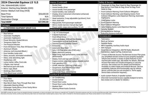 Sterling Gray Metallic 2024 Chevrolet Equinox LS