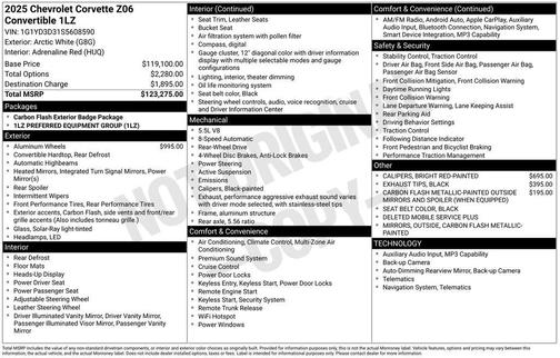 2025 Chevrolet Corvette Z06