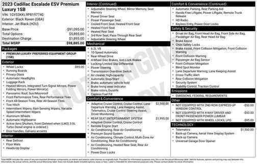 2023 Cadillac Escalade ESV Premium Luxury