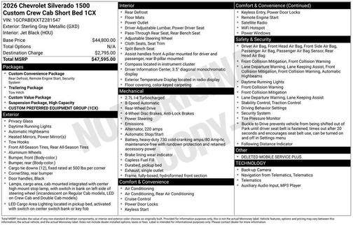 2026 Chevrolet Silverado 1500 Custom