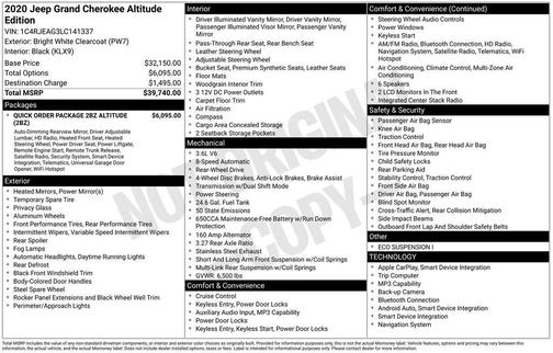 2020 Jeep Grand Cherokee Altitude