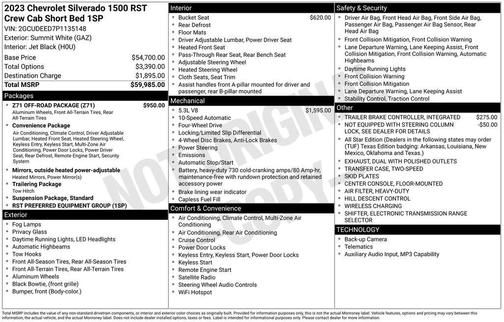 Summit White 2023 Chevrolet Silverado 1500 RST