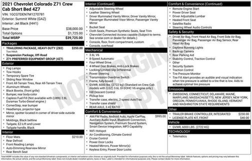 2021 Chevrolet Colorado Z71