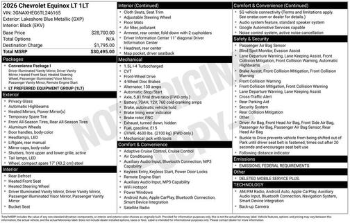 2026 Chevrolet Equinox 1LT