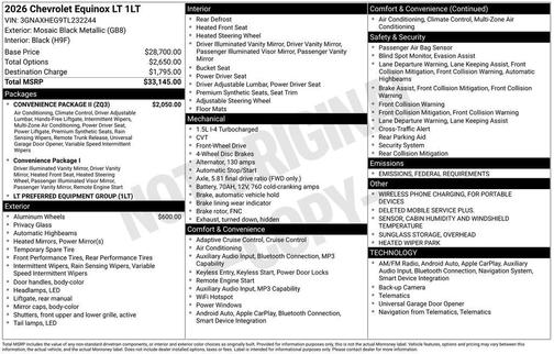 2026 Chevrolet Equinox 1LT