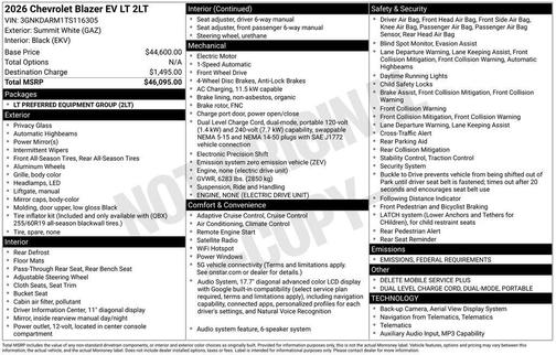 2026 Chevrolet Blazer EV AWD LT