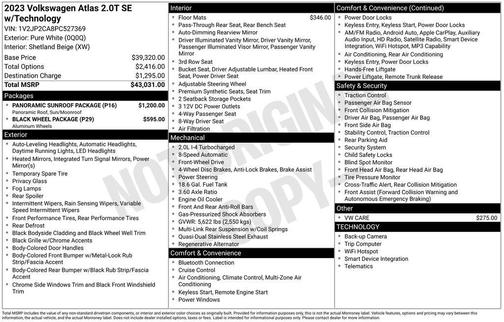 2023 Volkswagen Atlas 2.0T SE w/Technology