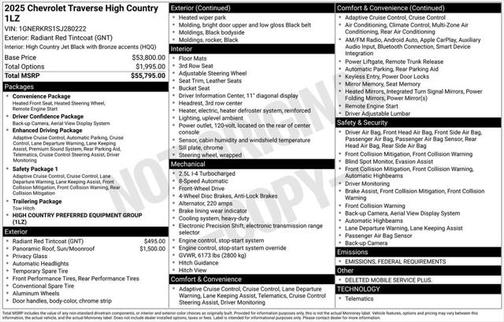 2025 Chevrolet Traverse High Country