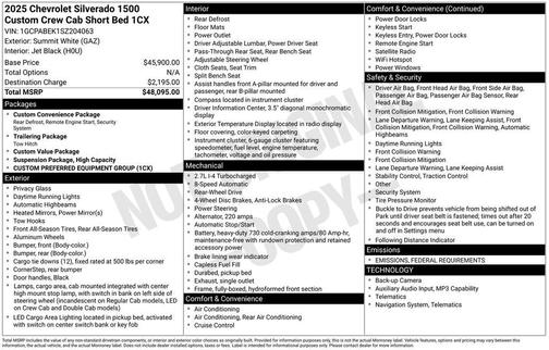 2025 Chevrolet Silverado 1500 Custom