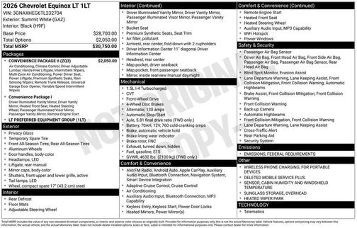 2026 Chevrolet Equinox 1LT