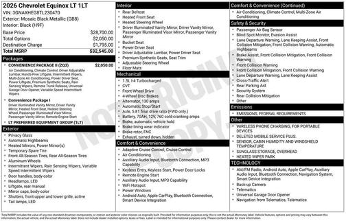2026 Chevrolet Equinox 1LT