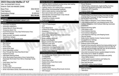 Ash 2023 Chevrolet Malibu LT