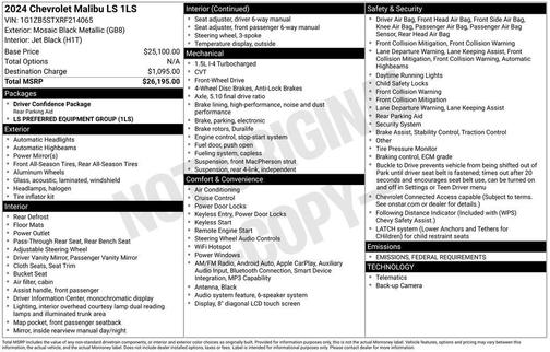2024 Chevrolet Malibu 1LS