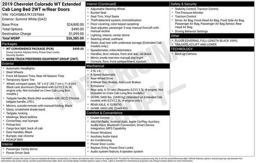2019 Chevrolet Colorado WT