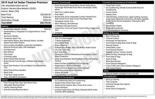 2019 Audi A4 40 Premium