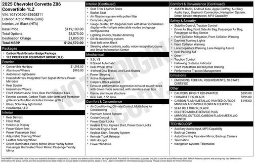 2025 Chevrolet Corvette Z06