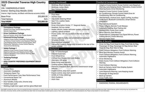 2025 Chevrolet Traverse High Country