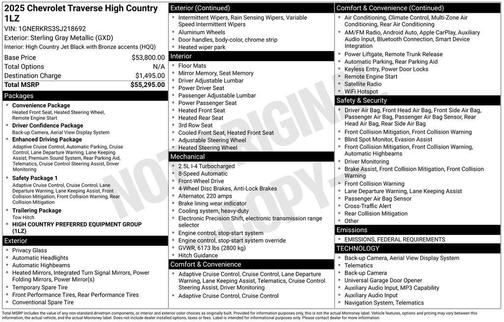 2025 Chevrolet Traverse High Country