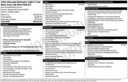 2026 Chevrolet Silverado 1500 LT Trail Boss