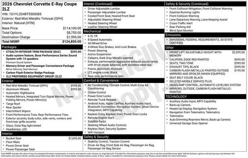2026 Chevrolet Corvette E-Ray