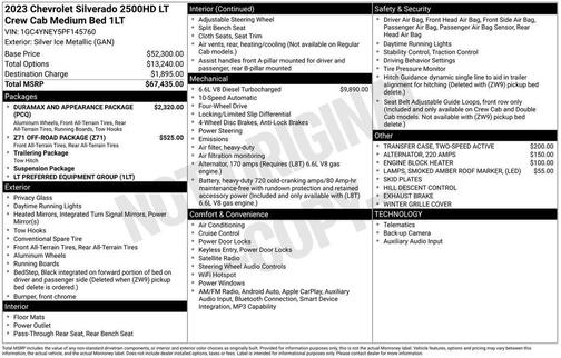 Silver Ice Metallic 2023 Chevrolet Silverado 2500 LT
