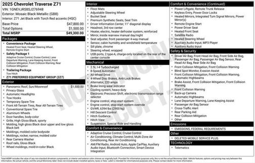 2025 Chevrolet Traverse Z71