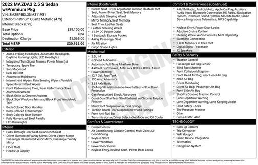 2022 Mazda Mazda3 AWD w/Premium Package