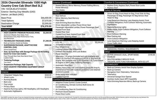 2026 Chevrolet Silverado 1500 High Country