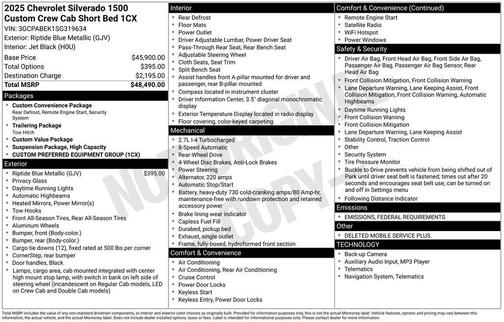 2025 Chevrolet Silverado 1500 Custom
