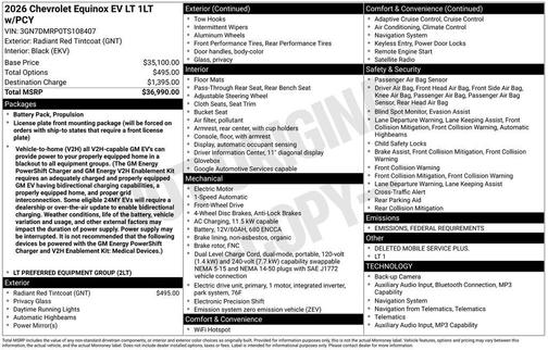 2026 Chevrolet Equinox EV LT