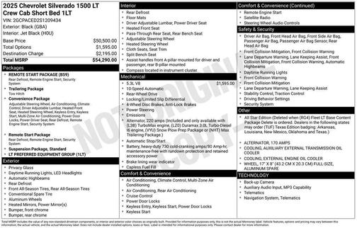 Black 2025 Chevrolet Silverado 1500 LT