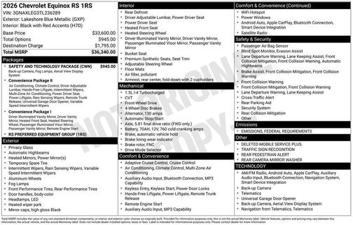2026 Chevrolet Equinox RS