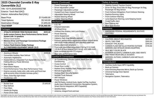 2025 Chevrolet Corvette E-Ray E-Ray