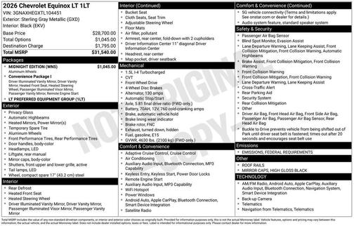 2026 Chevrolet Equinox 1LT