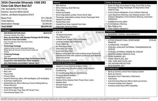 2026 Chevrolet Silverado 1500 ZR2