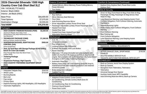 2026 Chevrolet Silverado 1500 High Country