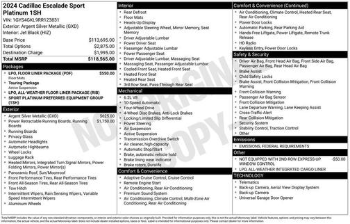 2024 Cadillac Escalade Sport Platinum