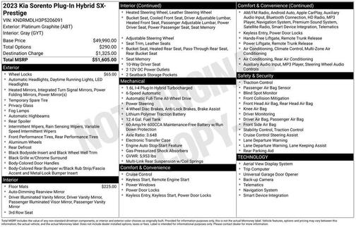 2023 Kia Sorento Plug-In Hybrid SX Prestige