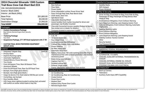 2024 Chevrolet Silverado 1500 Custom Trail Boss
