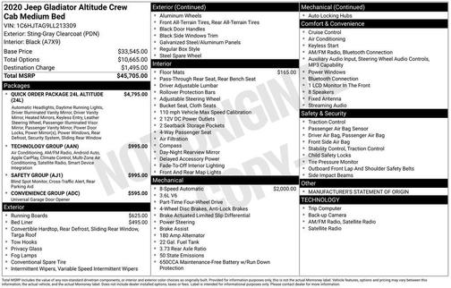 2020 Jeep Gladiator Altitude 4x4