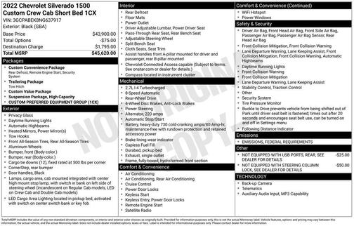 2022 Chevrolet Silverado 1500 Custom