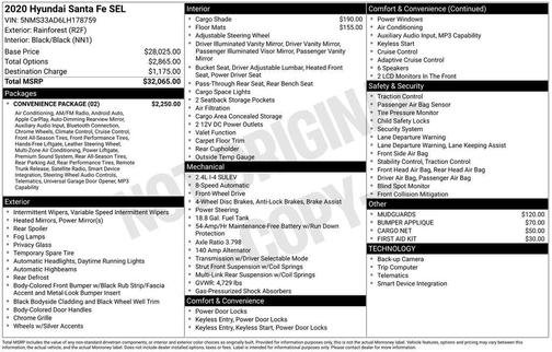 2020 Hyundai SANTA FE SEL 2.4