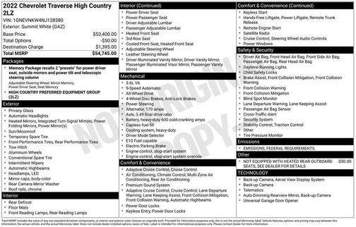 2022 Chevrolet Traverse High Country